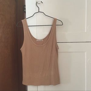 Reformation Ribbed Tan Tank Top